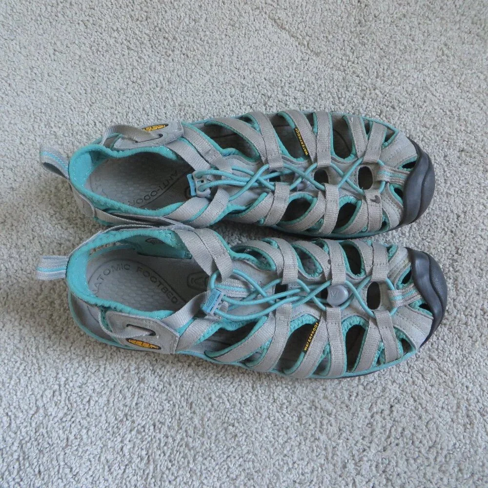 Keen Whisper Womens Waterproof Sandals Size 9.5 Gray/Peacock Green(or teal?) - Picture 6 of 11